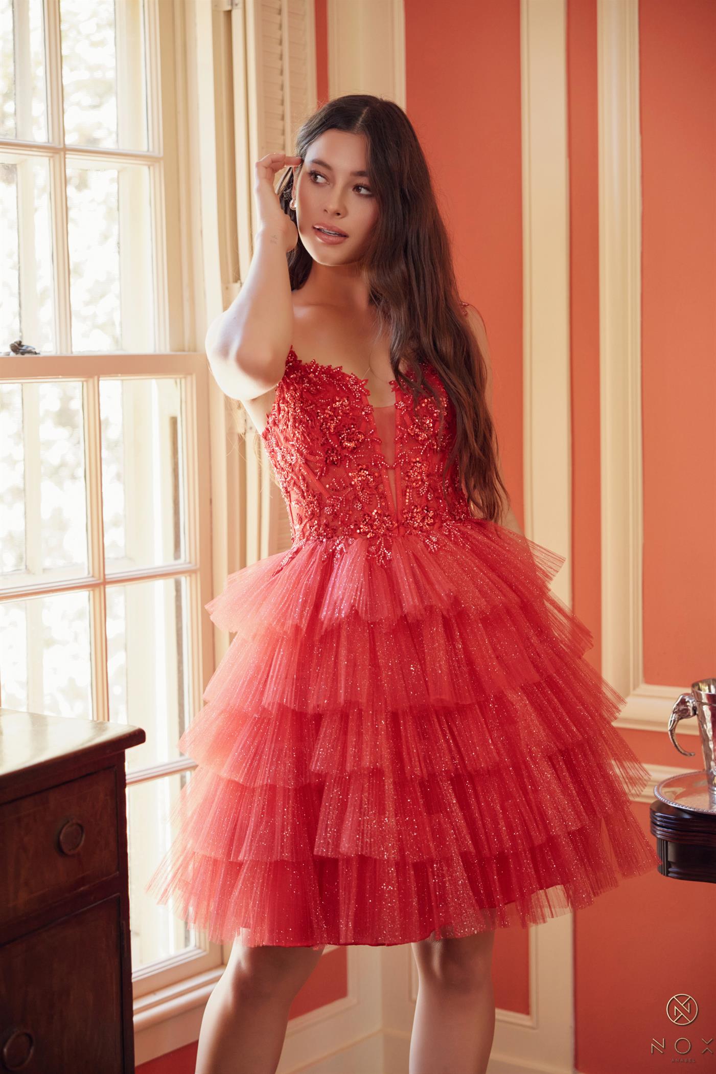 Short Homecoming A Line Glitter Cocktail Dress / E904 – SSUNI STYLE