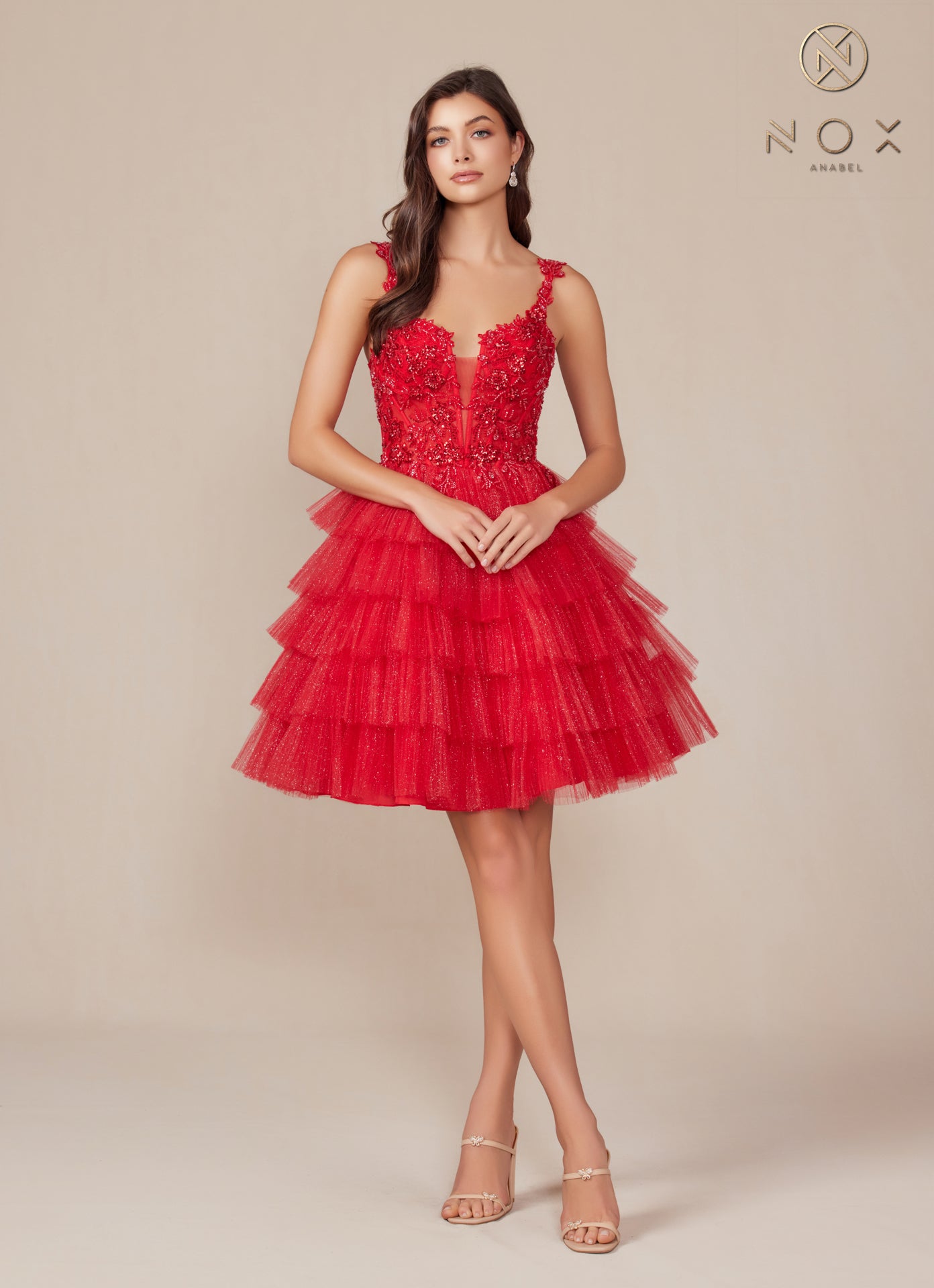 Short Homecoming A Line Glitter Cocktail Dress / E904