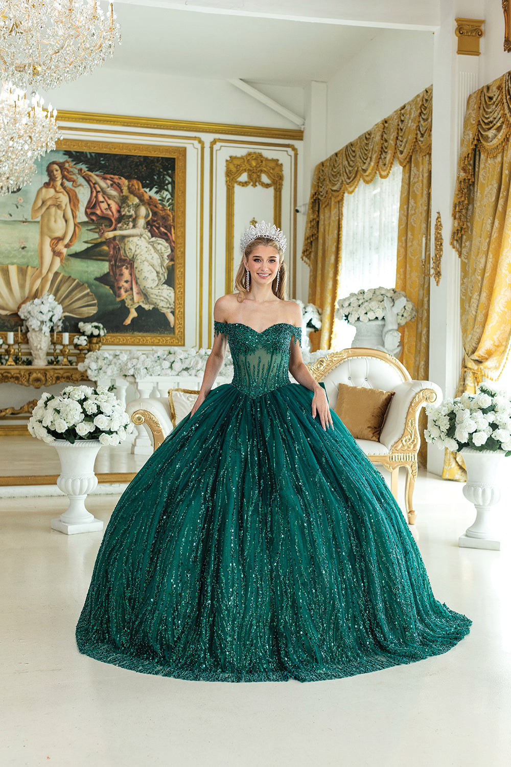 Off-Shoulder Ball Gown Quinceañera Dress 1982