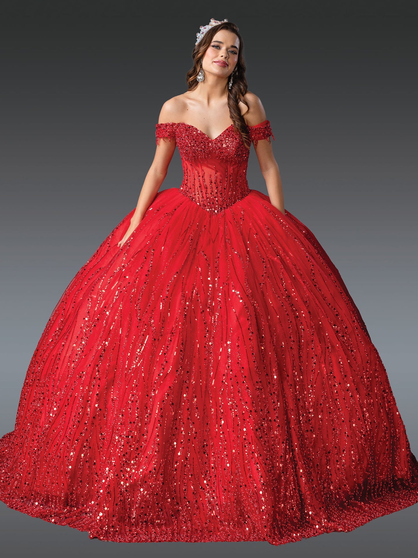 Off-Shoulder Ball Gown Quinceañera Dress 1982