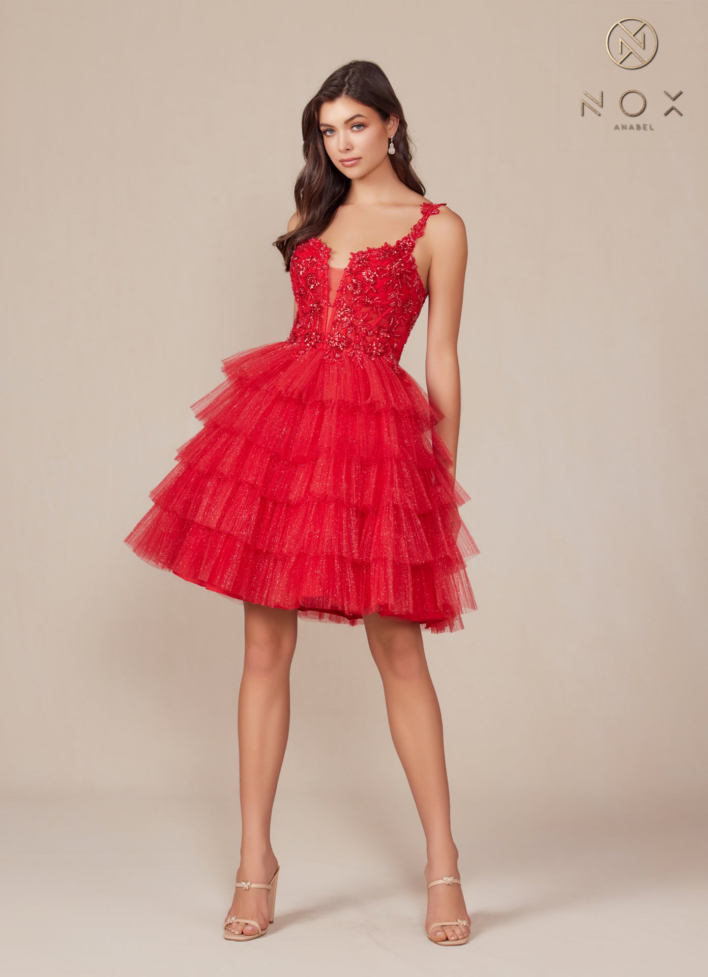 Short Homecoming A Line Glitter Cocktail Dress / E904